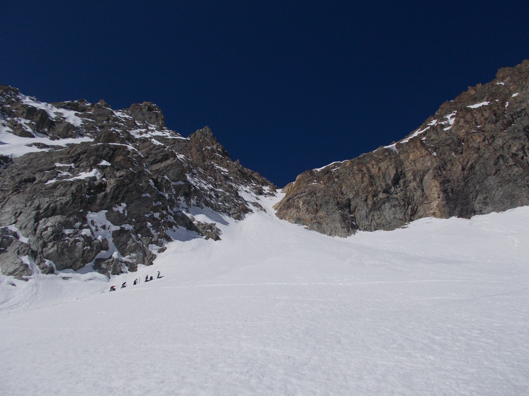 il Canale che adduce alla Breche de la Plate de Chamois..dalla base..