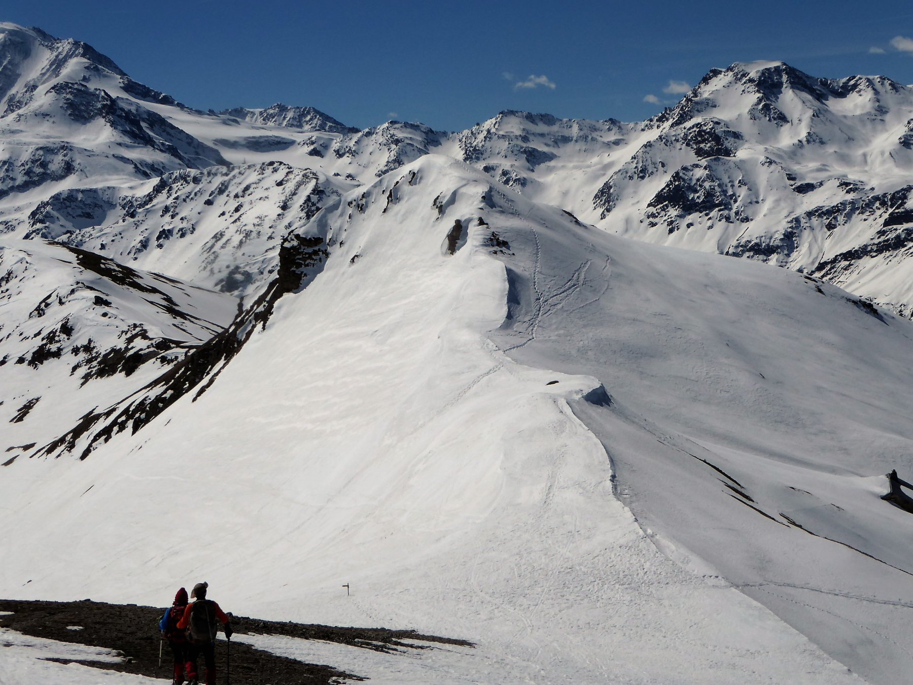 la cresta di salita vista scendendo dallo Spitzhorli
