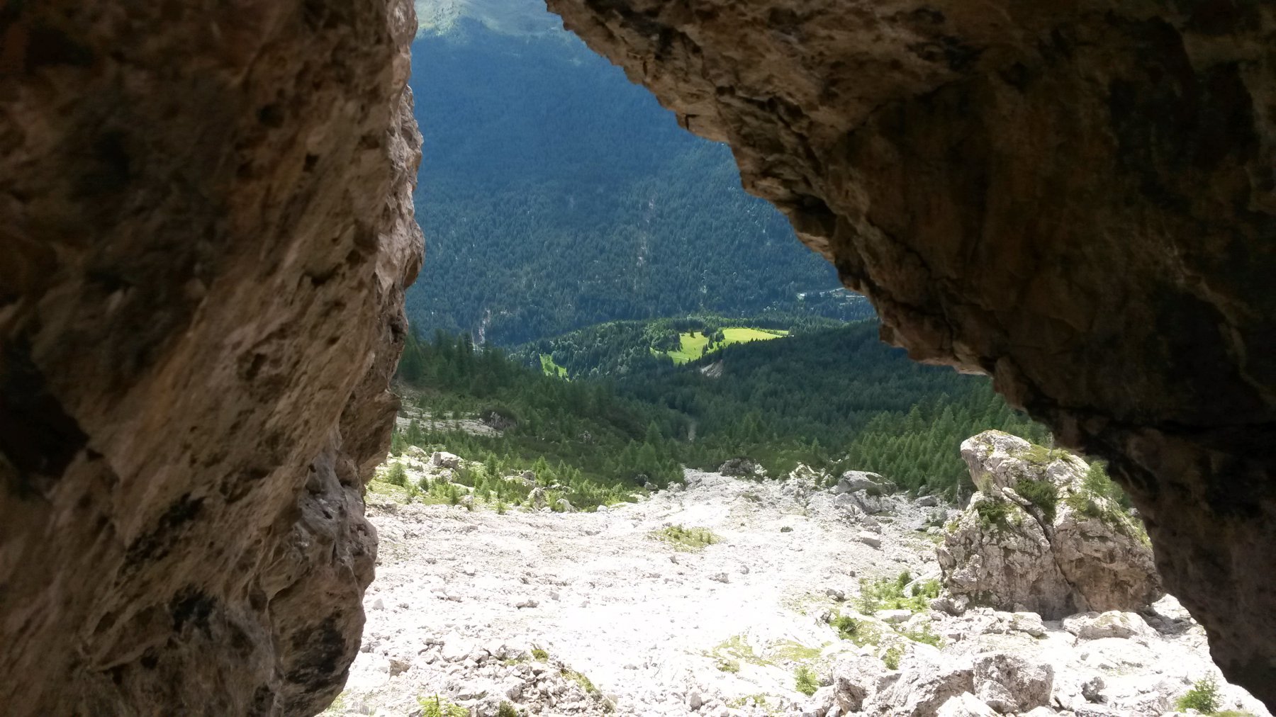 Caratteristico buco (evitabile) che immette sul sentiero 721 al limite del bosco