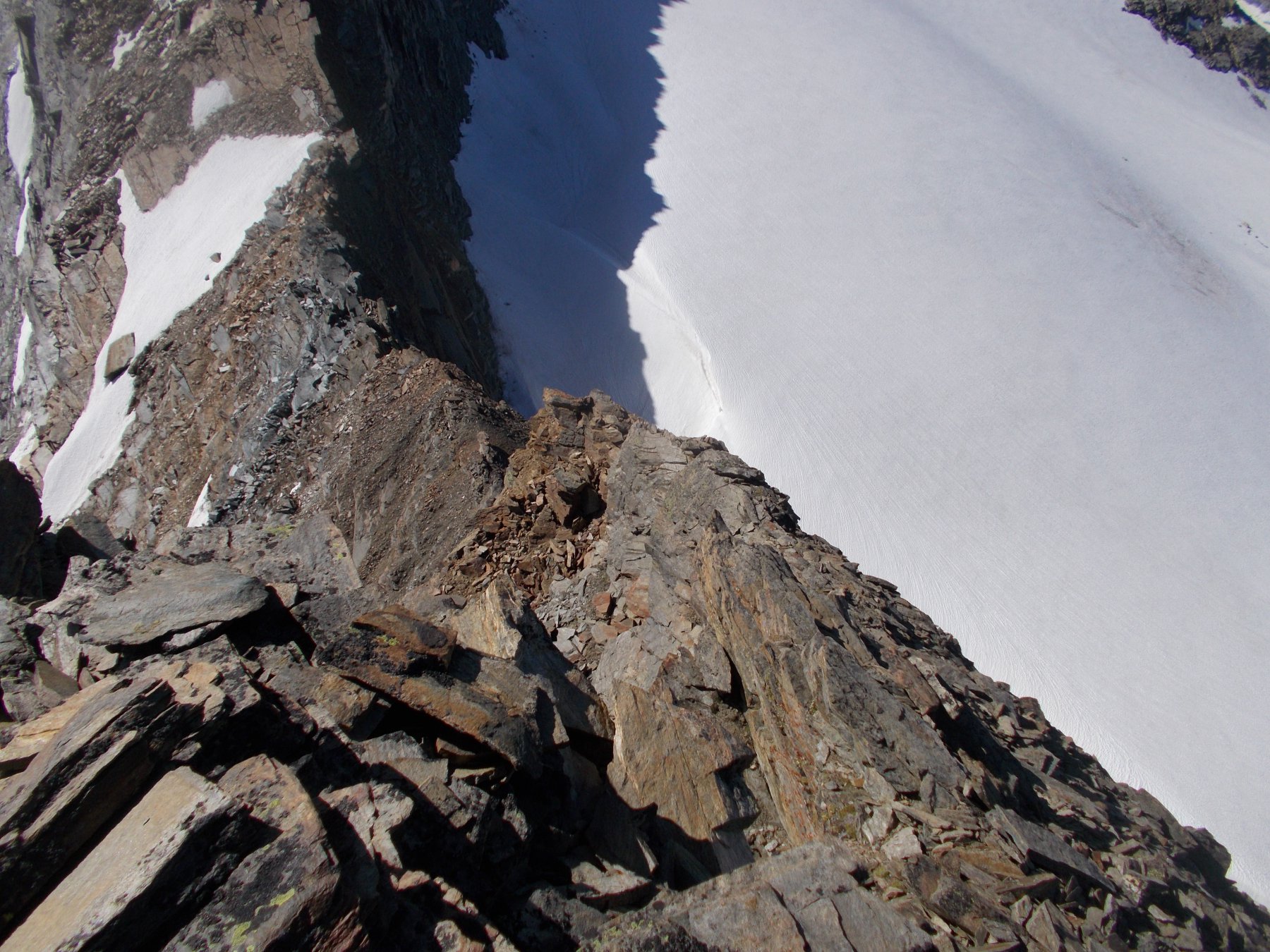 la cresta sud est (sconsigliabile)..dalla vetta per intero..