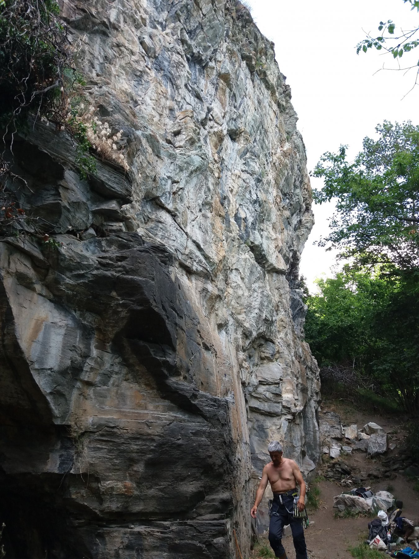 L'arrivo alla parete