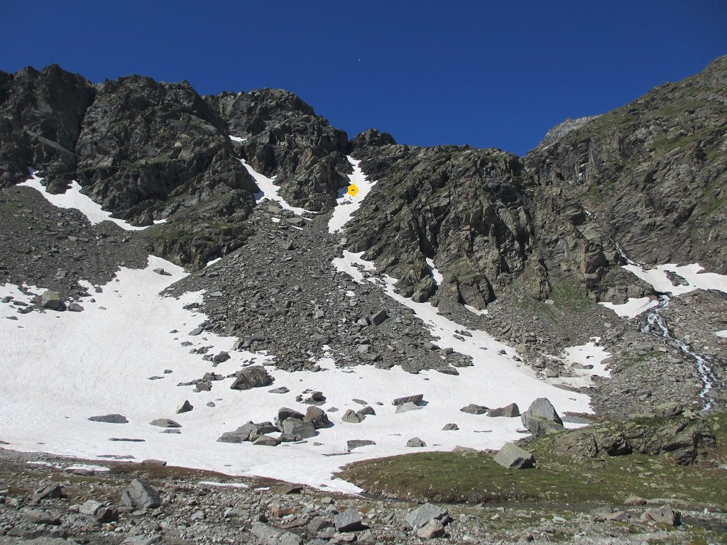Il canale per il Ghiacciaio Agnello nord