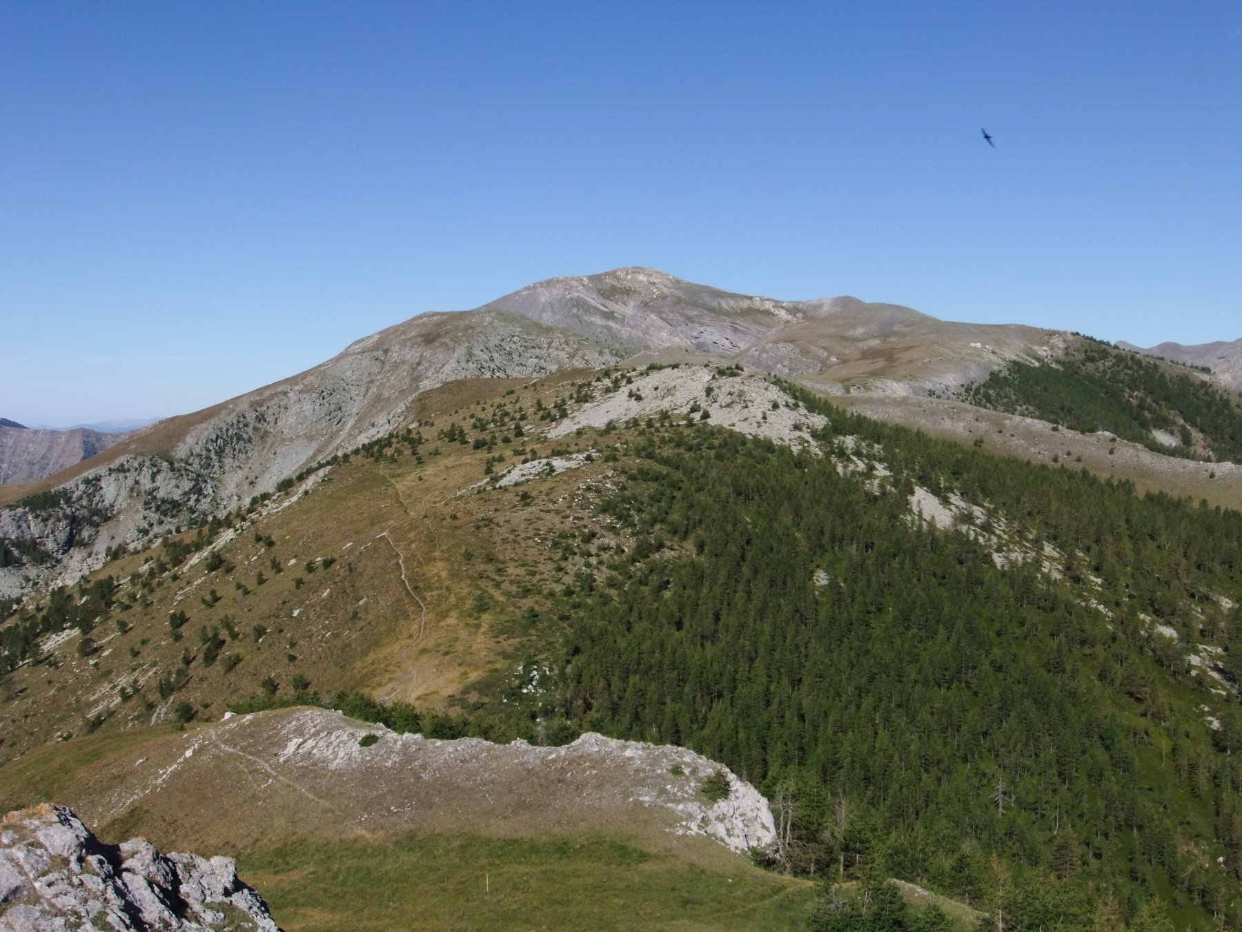 Il Pas de la Nauque ed il crinale da seguire sino alla quota 2455