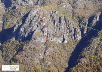 vista di insieme: ferrata e via di discesa