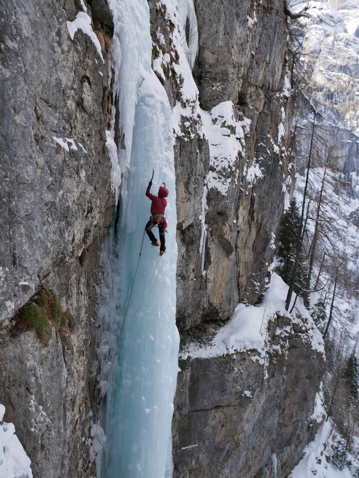 Marcello Barzanò sulla colonna di Ringo, foto Mr. Giulio Brusoni.