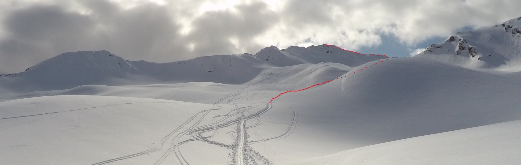 la parte alta dell'itinerario al  Monte Rotondo di Tartano