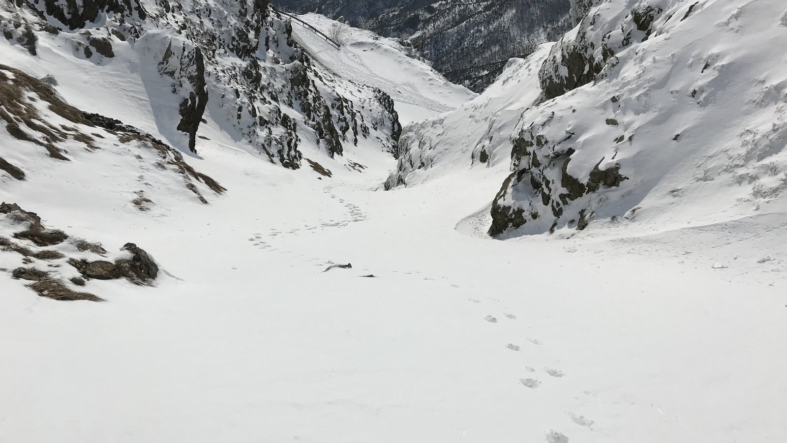 Il canale salito con ramponi
