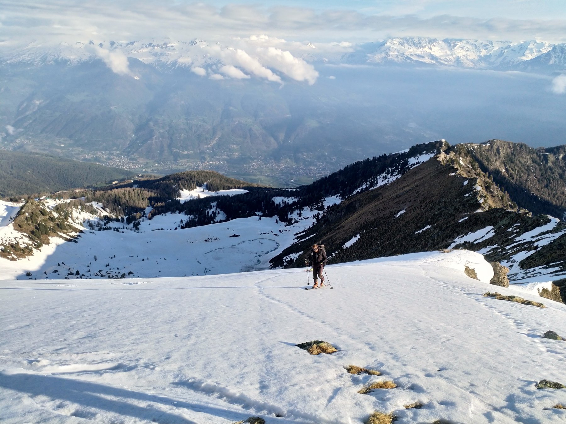 Arrivo al col Chamolè al sole