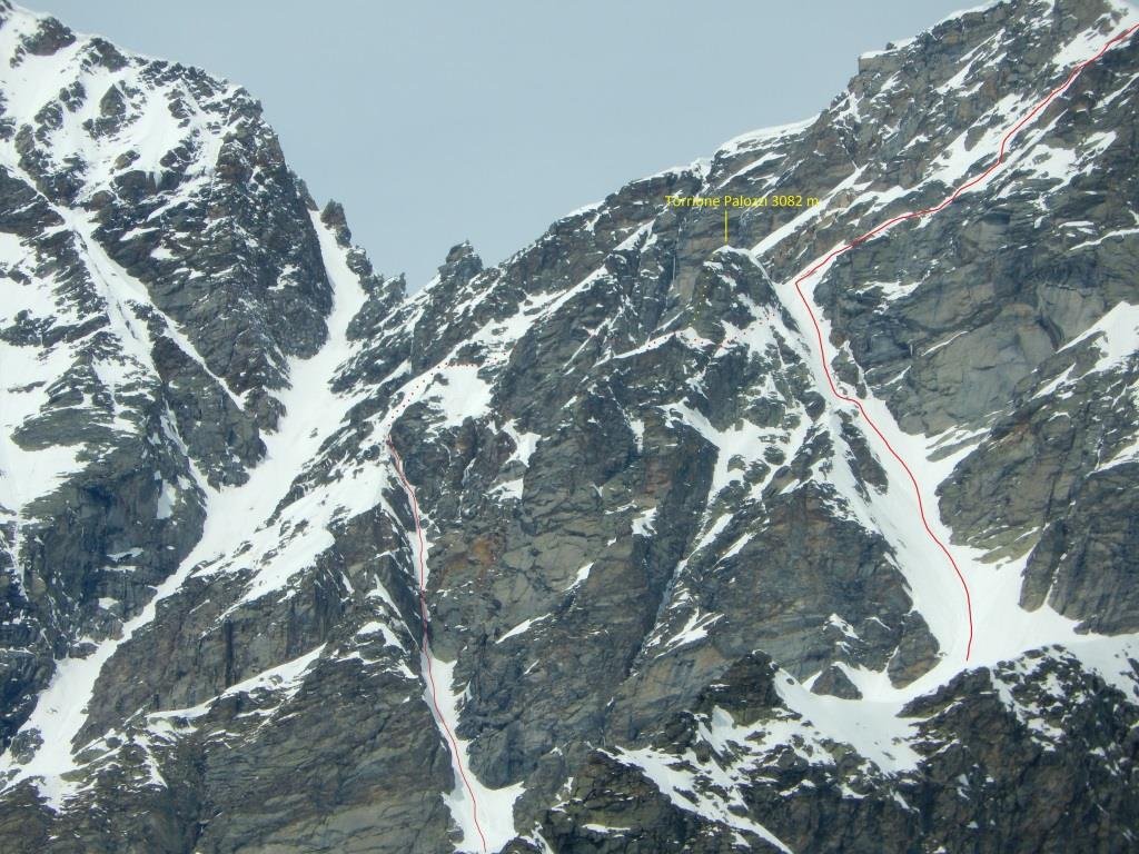 Tracciato dei canali: a sinistra il Canale est, a destra il Canale est-nordest