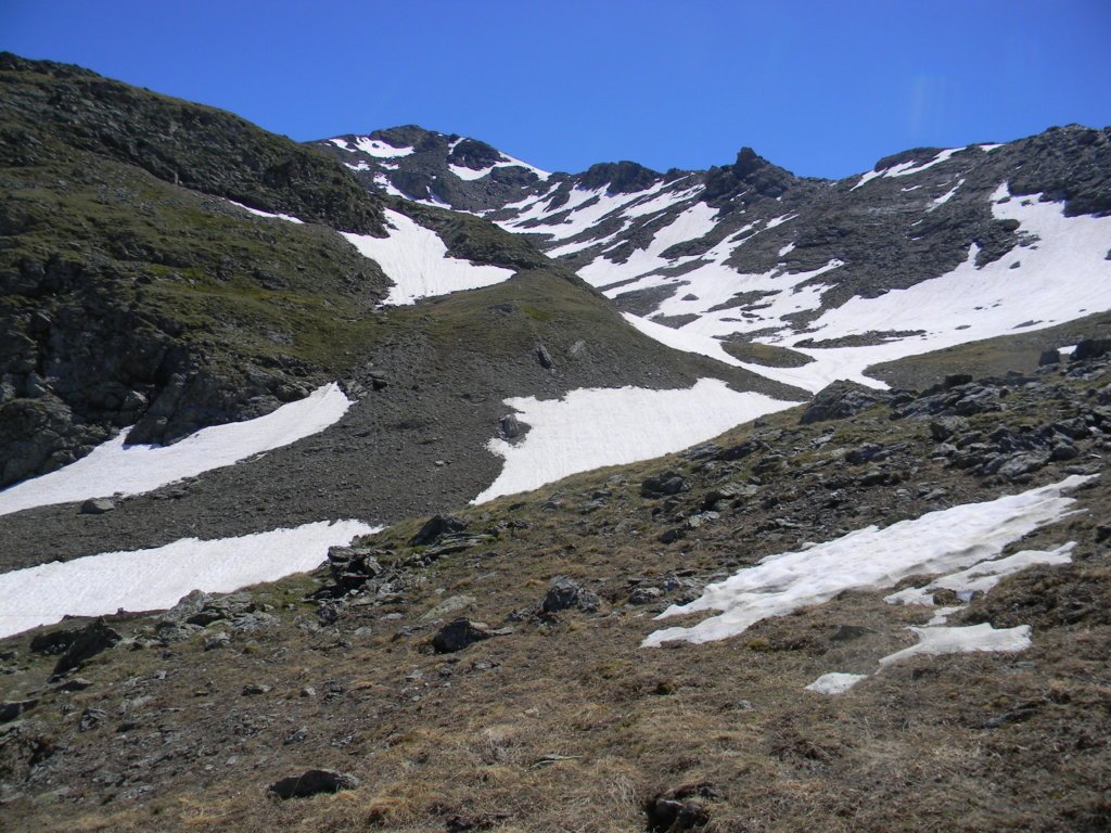 dopo il canale la parte sommitale del vallone Gran Mioul 
