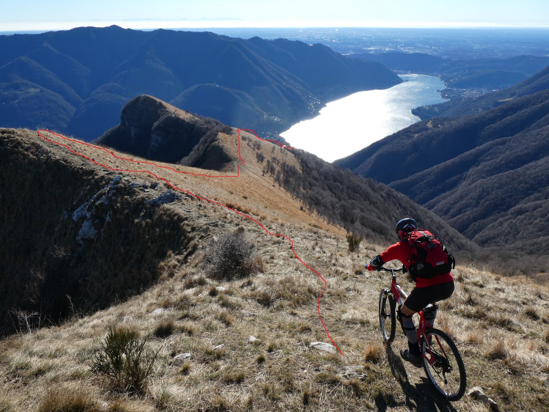bellissima discesa SE Vista lago
