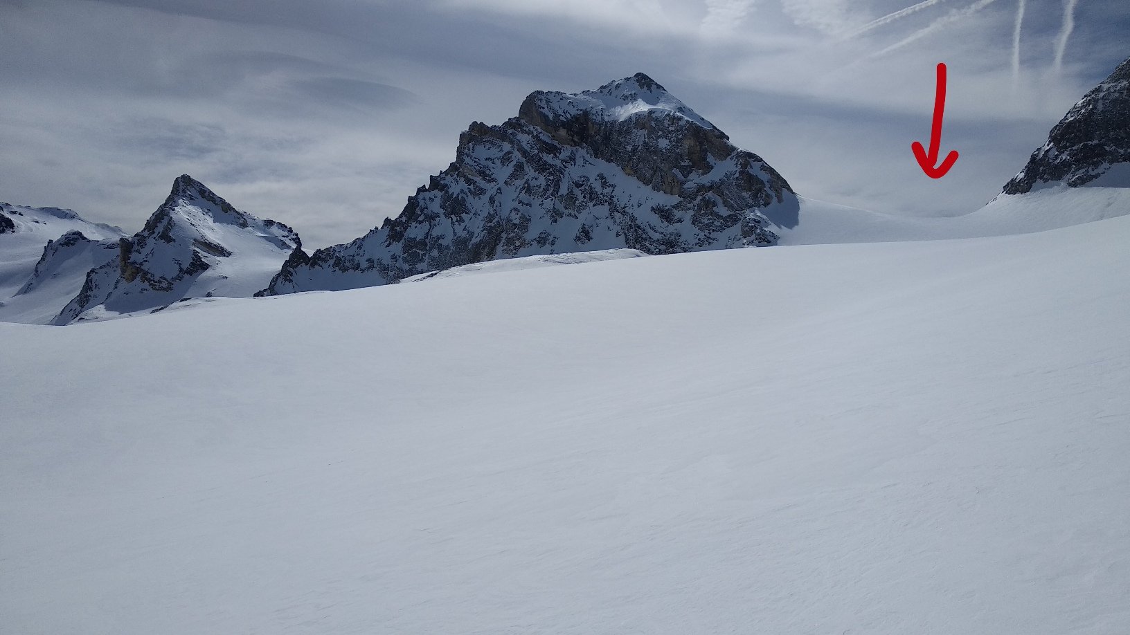 il colle con a sx il Roc du Fond