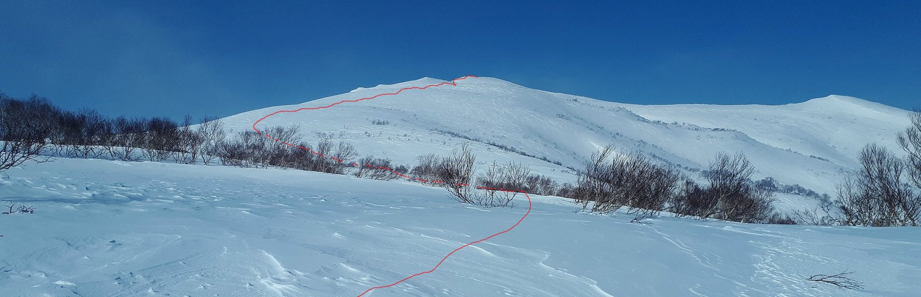 L'itinerario (linea rossa) al Shakotan-dake