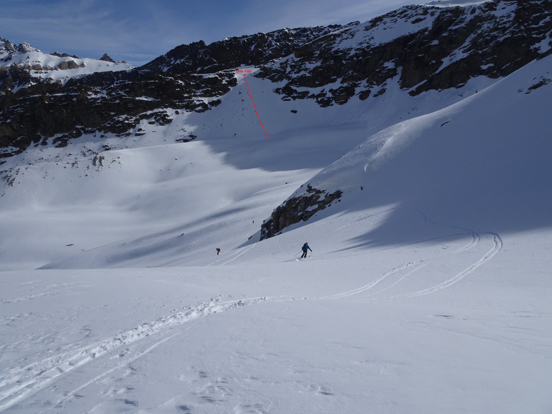 Pendio che porta al colletto quota 3100