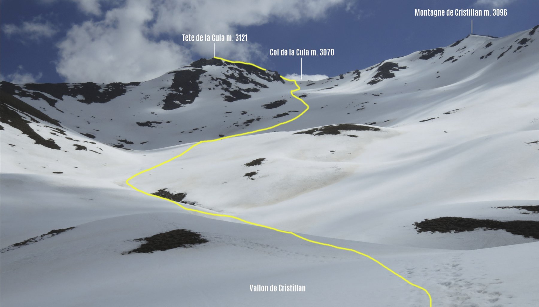 parte alta dell'itinerario di salita