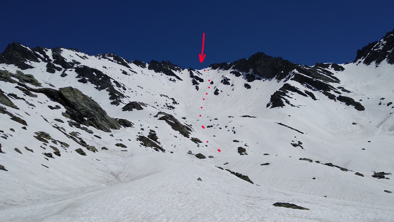 discesa nella comba des Moulins