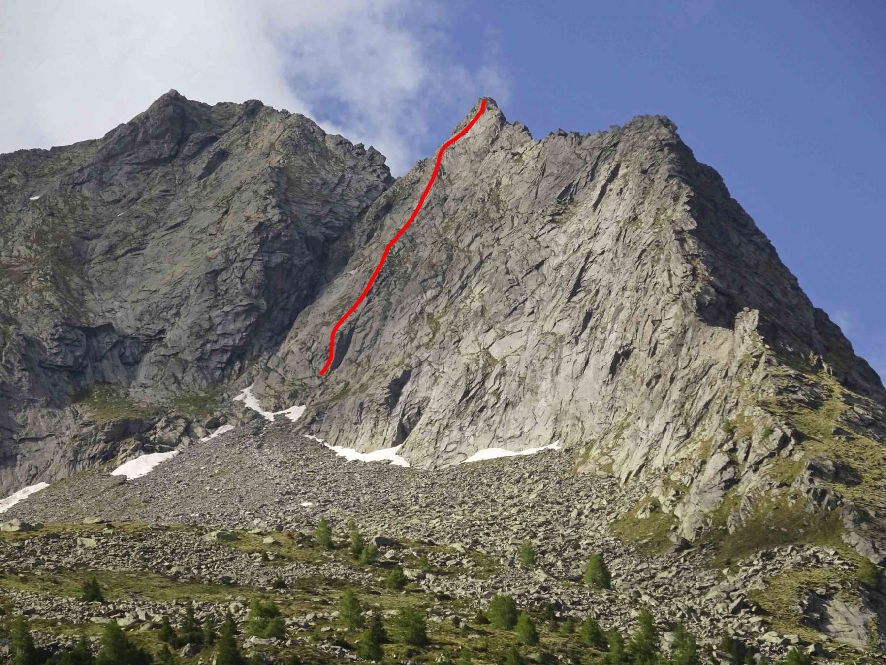 la via vista dal parcheggio