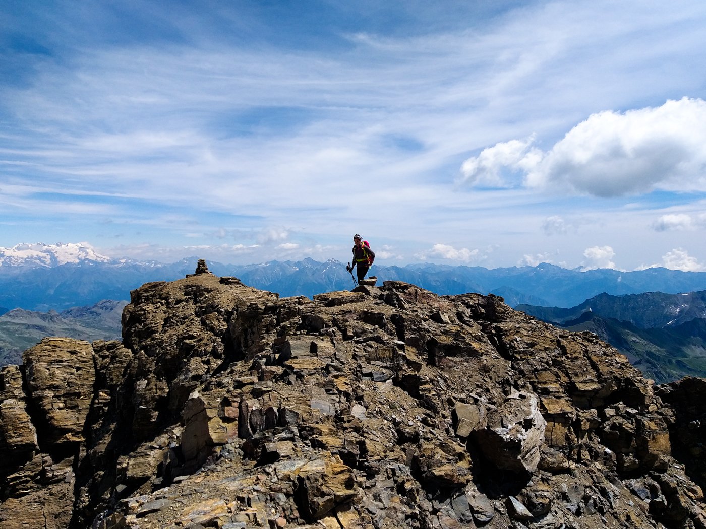 L'arrivo in vetta sulla Rosa dei Banchi