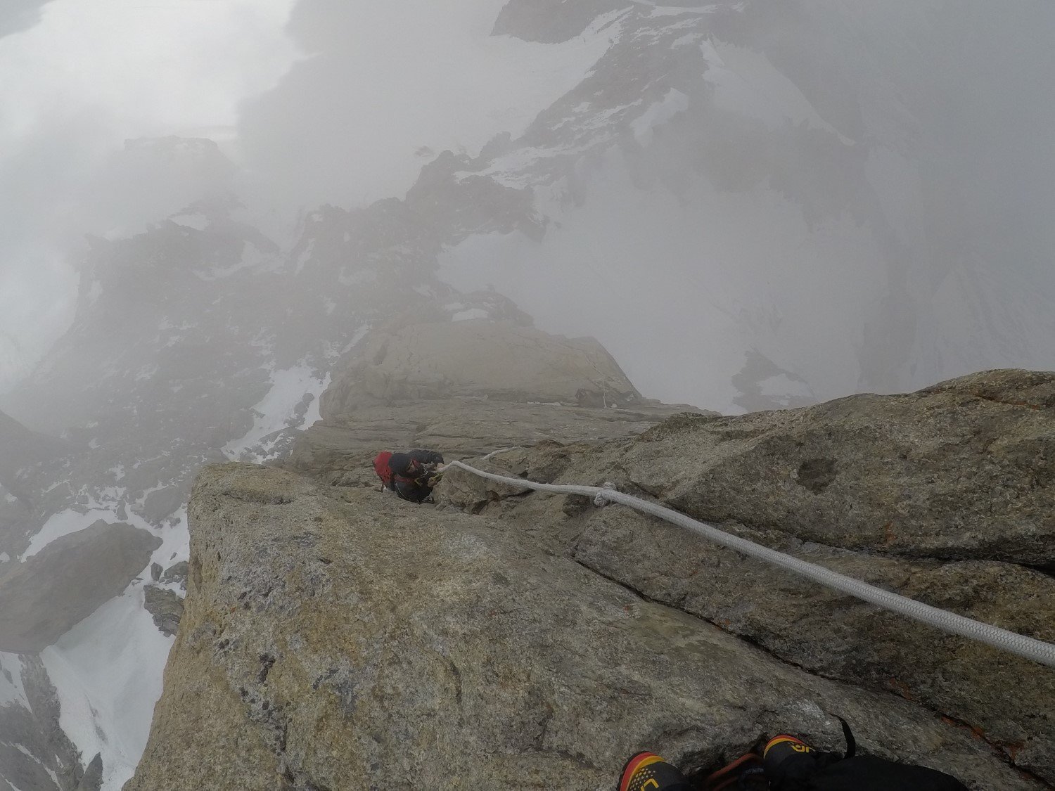 Uscita dal diedro del quarto tiro