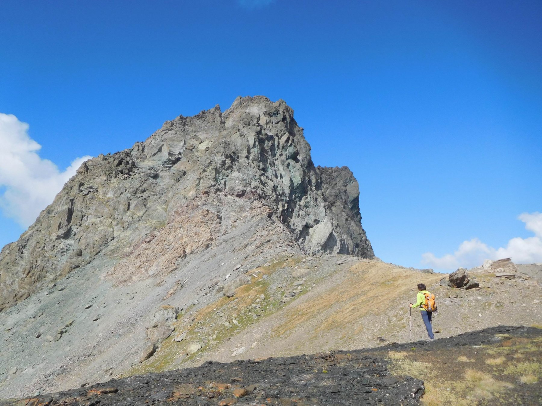 Dal Pas de Gandin verso la base del canale di salita
