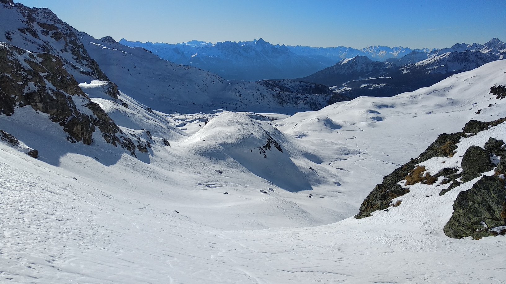 discesa su Chamois dal col di Nana