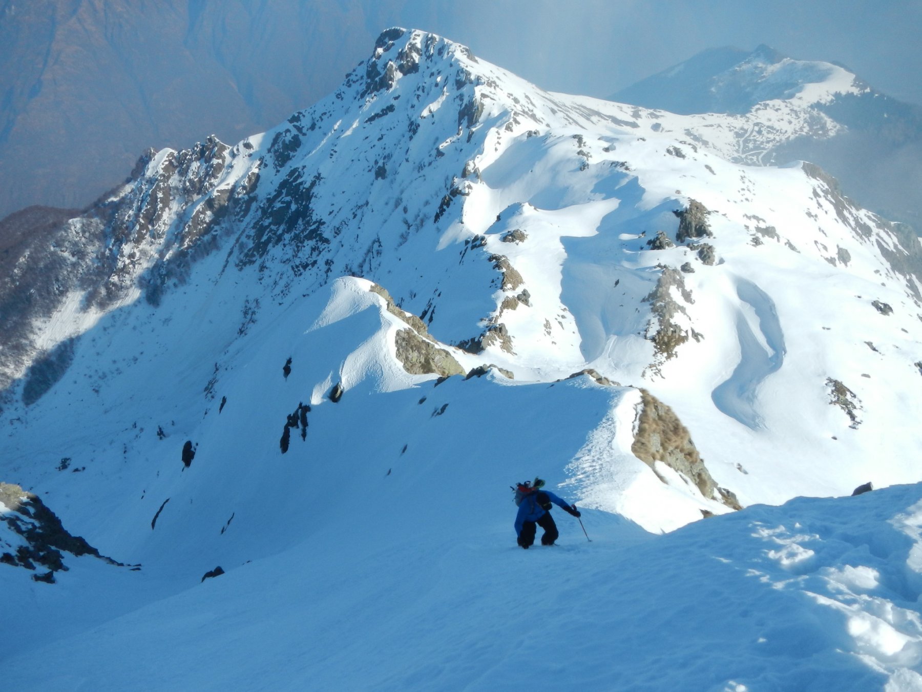 Quasi all'anticima dell'Eyehorn; dietro, la cresta percorsa