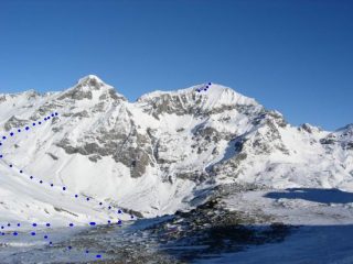 La parte visibile dell'itinerario dall'arrivo di Cimetta Rossa