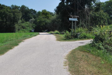 L’arrivo a Villa Ronchi lungo la strada asfaltata dalla Sforzesca; qui ho ritrovato il V9 percorrendo poi l’anello in senso orario