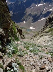 il canale di discesa per fare l'anello tra la cima est e la ovest