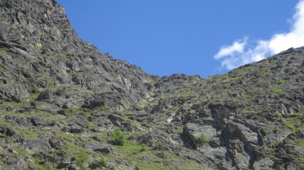 Versante di salita del sentiero attrezzato