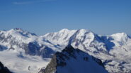 Le cime del massiccio del Monte Rosa dalla vetta del Dom de Mischabel