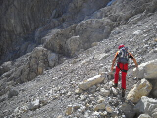 attraversamento del canalone detritico