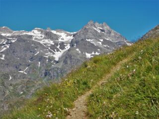 Il sentiero di accesso al rifugio, sulla valle Clarea