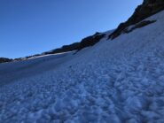 inizio della salita su neve