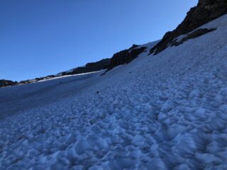 inizio della salita su neve