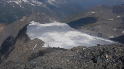 Dalla vetta la via di salita