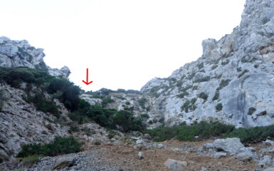 Passaggio dove c'era la corda fissa