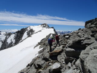 salendo verso il Piz Corvatsch