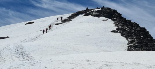 l'arrivo in vetta al Piz Murtel