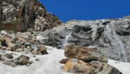 Discesa dal canale che porta alla 