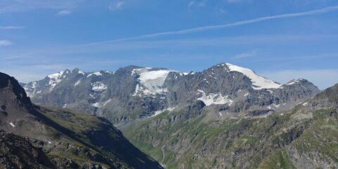 Panorama verso grande Sassiere, Plattes des Chamois e Becca di Suessa