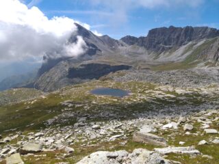 Chersogno e Lago delle Camoscere dal Pelvo d'Elva