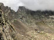 Visto verso il Corno Stella dalla sosta della prima calata 