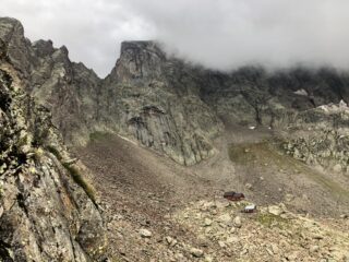Visto verso il Corno Stella dalla sosta della prima calata 