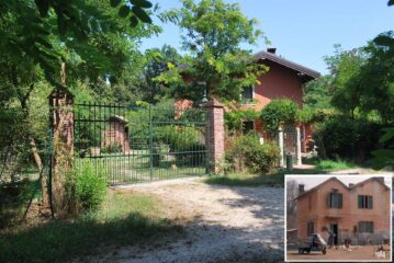 Casa di Artemio com’è oggi e nel riquadro com’era nel film, prima della ristrutturazione