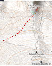 traccia per evitare di salire al Rifugio
