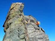 Discesa delicata dal gendarme centrale