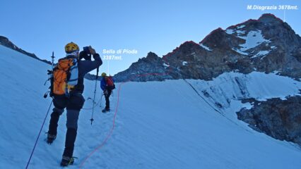 Traversiamo a dx verso la cresta. 