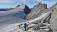 Dopo il breve tratto su ghiaccio si arriva alle prime rocce.