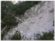 Una delle frane incontrate sul percorso